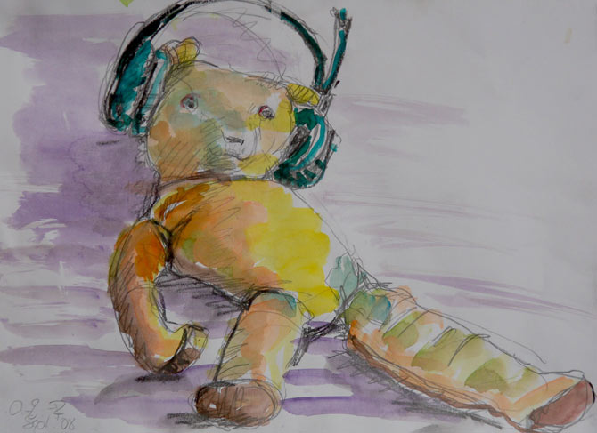 Bär mit Kopfhörer III