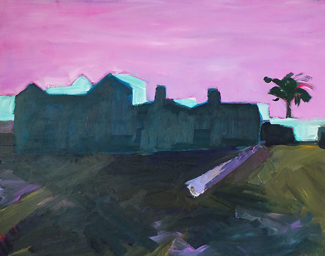 Rückansicht eines Weingutes