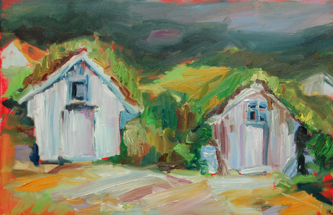 Grassodenhäuser auf Island