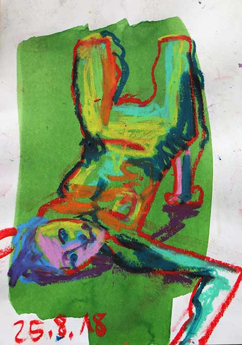 Rote Linie auf Grün