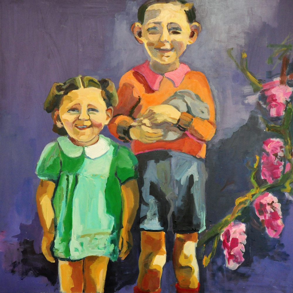 jüdische Kinder mit Kaninchen, 1943