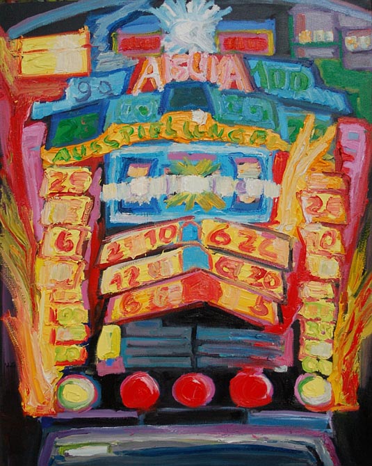 Brennender Spielautomat