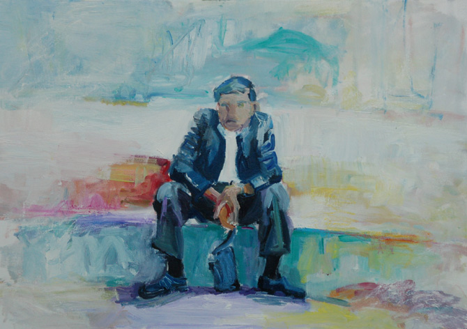 Mann mit Handtasche, China